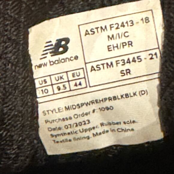 New Balance Composite Toe Puncture-Resisting Athletic Work Shoe Black Size 10 - Picture 11 of 12